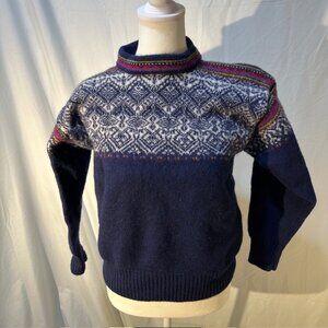 Vintage Meister Ski Sweater 100% Wool Size L Runs Small Alpine Winter Knit 70's